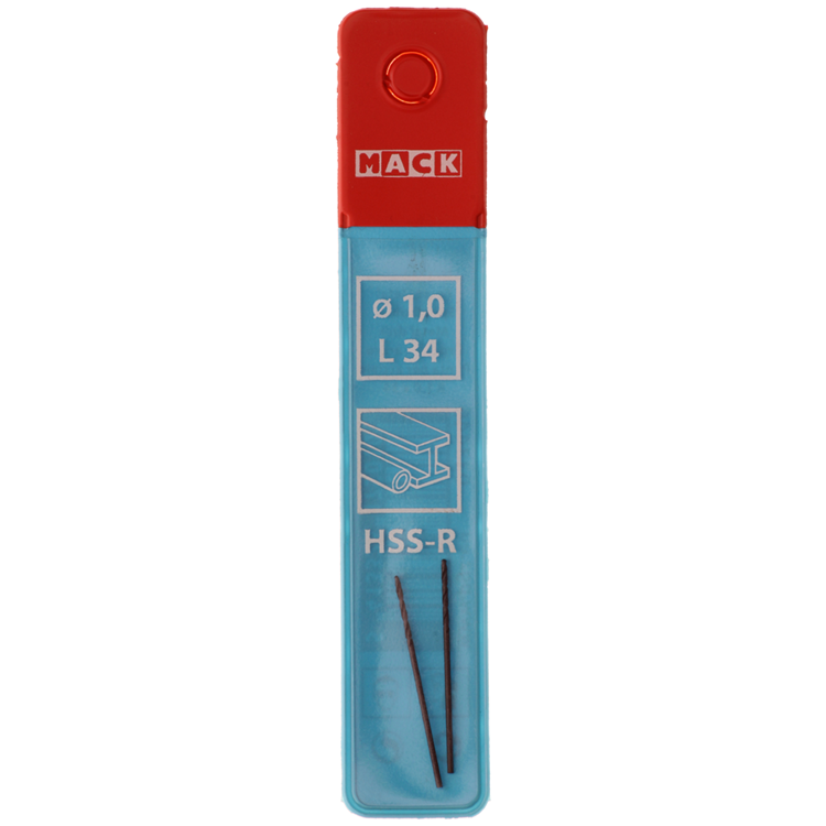 Mack 1018175 - foret universel hss r ø 1,0 x 34 mm 2 pcs | 5 pièces
