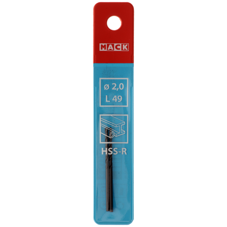 Mack 1018177 - foret universel hss r ø 2,0 x 49 mm 2 pcs | 5 pièces
