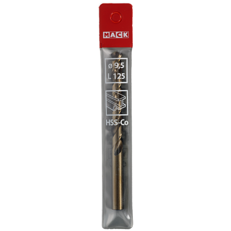 Mack 1018202 - foret à métaux hss co5% din 338 ø 9,5 x 125 mm | 5 pièces