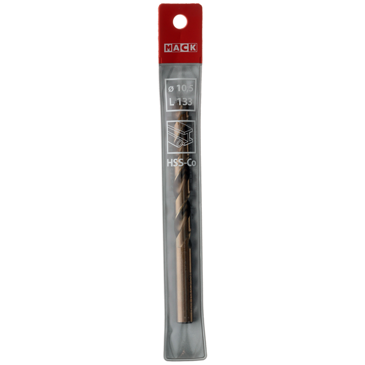 Mack 1018204 - foret à métaux hss co5% din 338 ø 10,5 x 133 mm | 5 pièces
