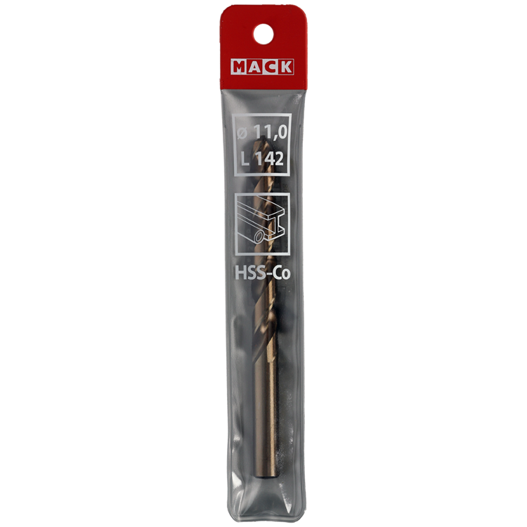 Mack 1018205 - foret à métaux hss co5% din 338 ø 11,0 x 142 mm | 5 pièces