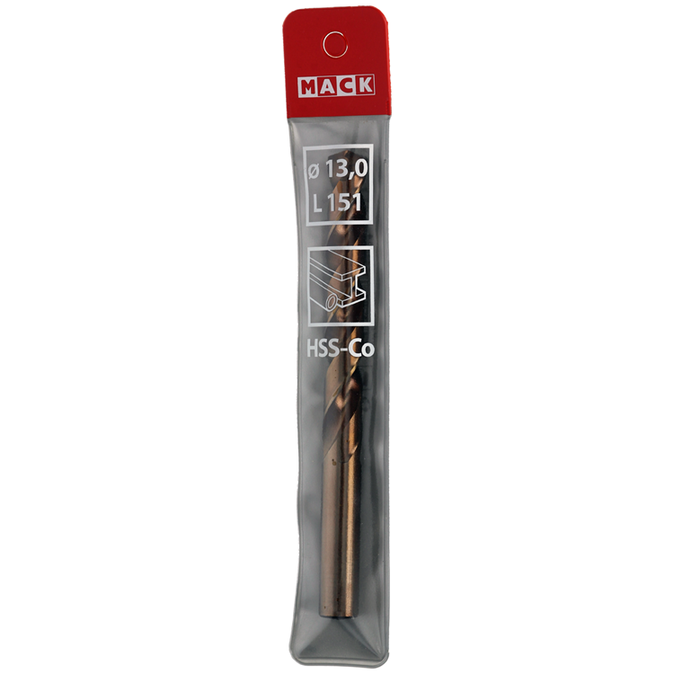 Mack 1018207 - foret à métaux hss co5% din 338 ø 13,0 x 151 mm | 3 pièces