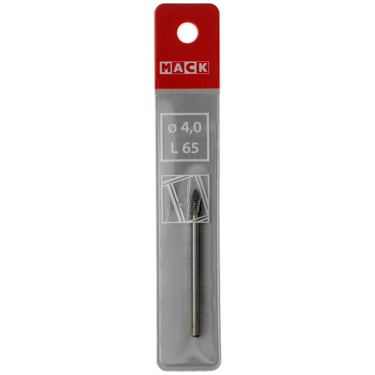 Mack 1018282 - foret pour carreaux de verre ø 4,0 x 65 mm | 5 pièces