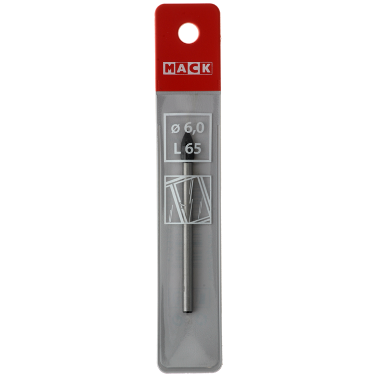Mack 1018284 - foret pour carreaux de verre ø 6,0 x 65 mm | 5 pièces