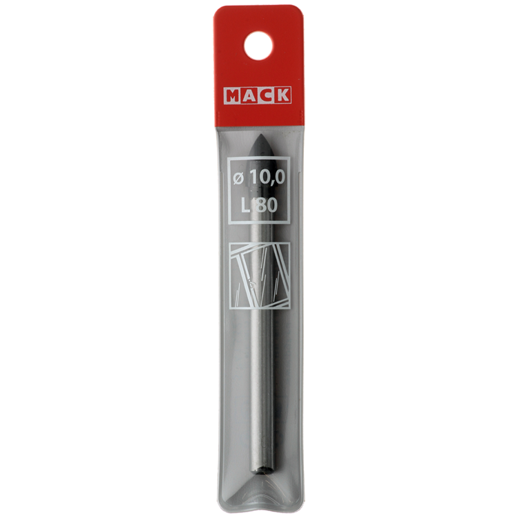 Mack 1018286 - foret pour carreaux de verre ø 10,0 x 80 mm | 5 pièces