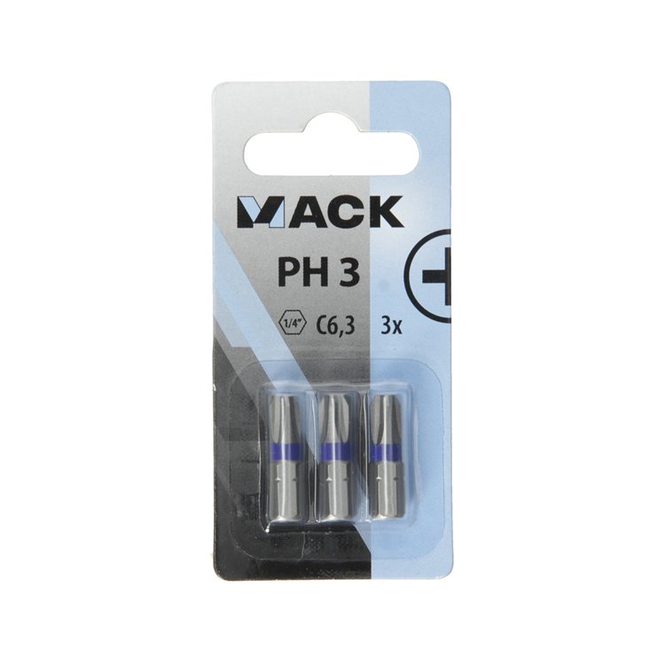 Mack 1018291 - embout de tournevis ph3 l25mm 3pcs | 5 pièces