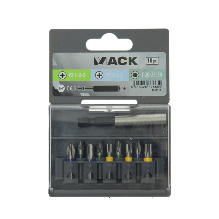 Mack 1018318 - jeu d'embouts de tournevis 10 pièces | 5 pièces