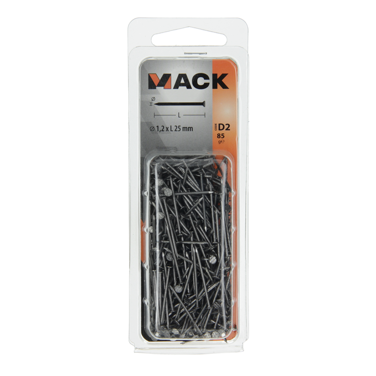 Mack 1017109 - clou fin tête plate 85 gr 1,2 x 25 mm | 5 pièces
