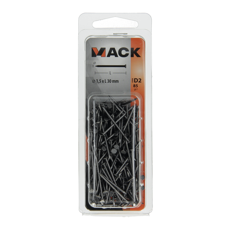 Mack 1017110 - clou fin tête plate 85 gr 1,5 x 30 mm | 5 pièces