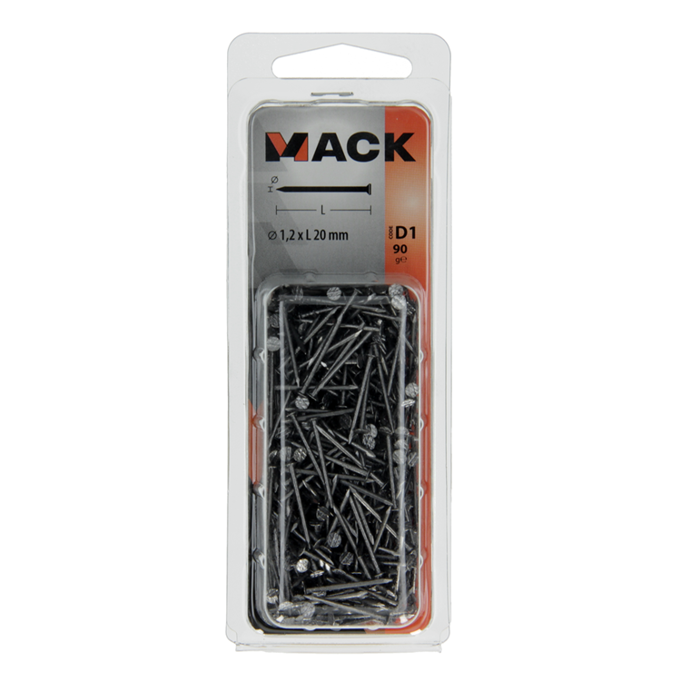 Mack 1017114 - clou tête plate 90 gr 1,2 x 20 mm | 5 pièces