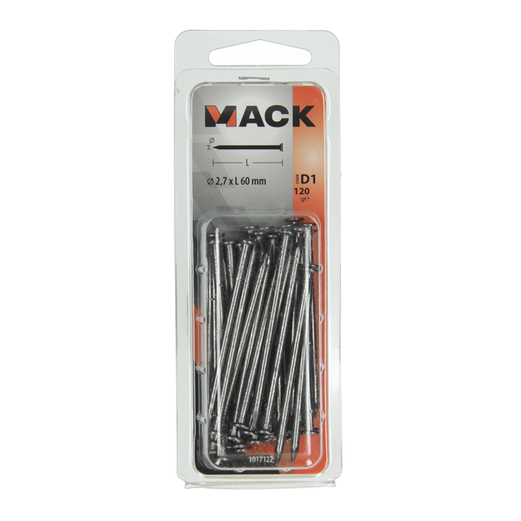 Mack 1017122 - clou tête plate 120 gr 2,7 x 60 mm | 5 pièces