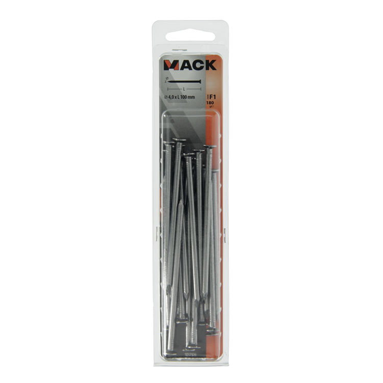 Mack 1017126 - clou tête plate 180 gr 4,0 x 100 mm | 10 pièces