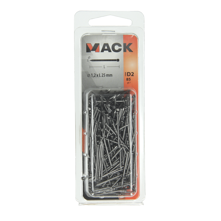 Mack 1017130 - clou fin tête ronde 85 gr 1,2 x 25 mm | 5 pièces