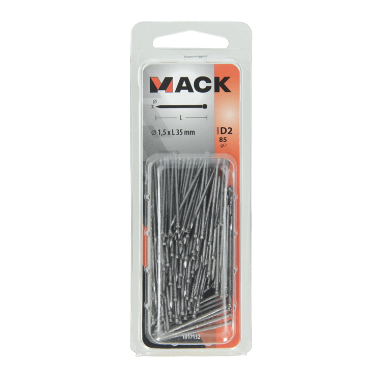 Mack 1017132 - clou fin tête ronde 85 gr 1,5 x 35 mm | 5 pièces