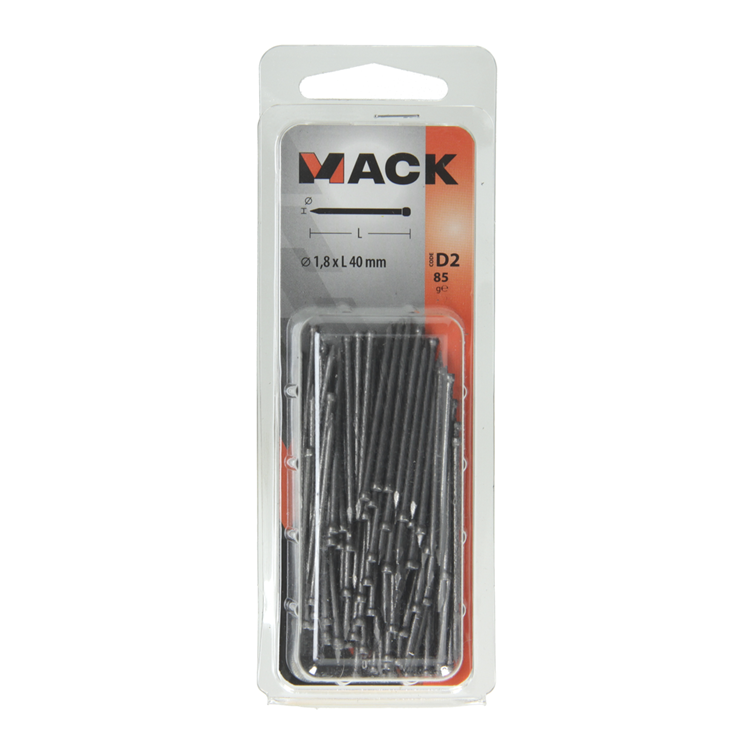 Mack 1017133 - clou fin tête ronde 85 gr 1,8 x 40 mm | 5 pièces