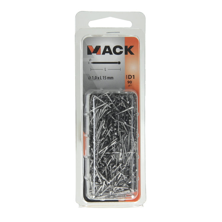 Mack 1017134 - clou tête ronde 90 gr 1,0 x 15 mm | 5 pièces