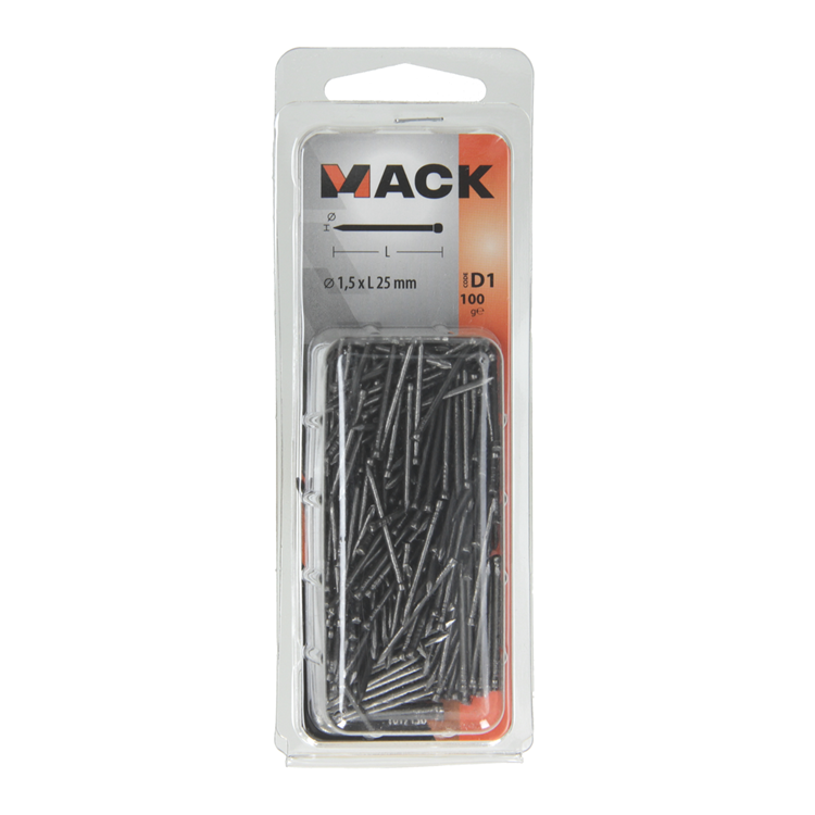 Mack 1017136 - clou tête ronde 100 gr 1,5 x 25 mm | 5 pièces