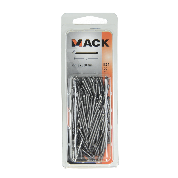 Mack 1017137 - clou tête ronde 100 gr 1,8 x 30 mm | 5 pièces