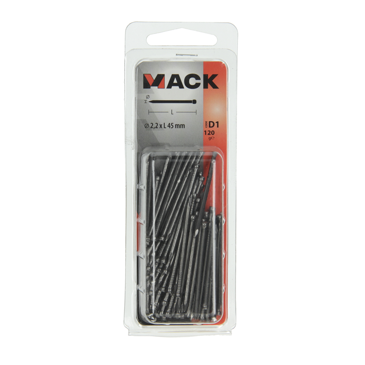 Mack 1017140 - clou tête ronde 120 gr 2,2 x 45 mm | 5 pièces