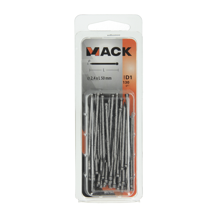 Mack 1017141 - clou tête ronde 130 gr 2,4 x 50 mm | 5 pièces