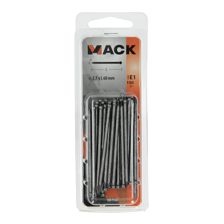 Mack 1017143 - clou tête ronde 150 gr 2,7 x 60 mm | 5 pièces