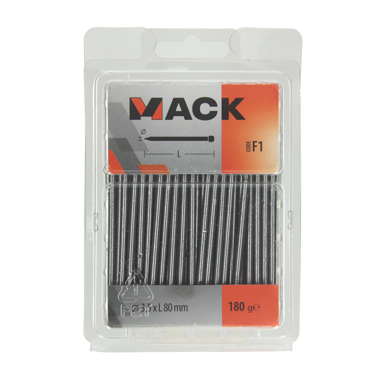 Mack 1017146 - clou tête ronde 180 gr 3,5 x 80 mm | 5 pièces