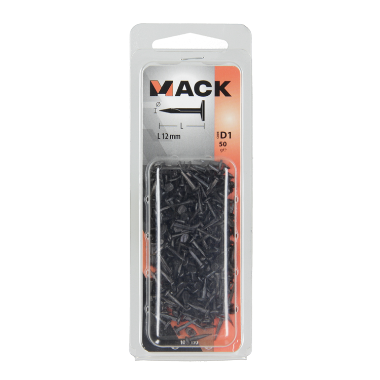 Mack 1017193 - bloc clou acier bleui 50 gr12 mm | 10 pièces