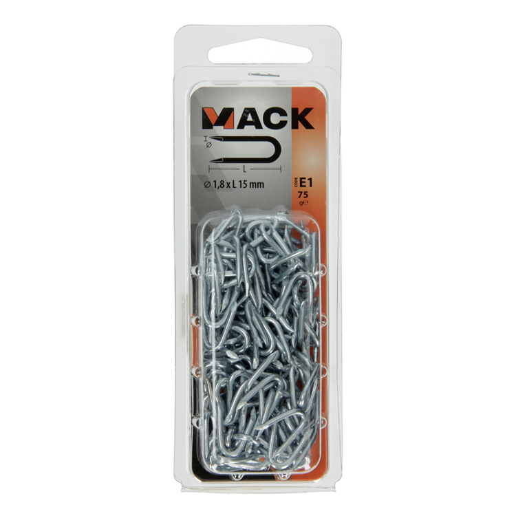 Mack 1017207 - acier de base galvanisé 75 gr 1,8 x 15 mm | 5 pièces