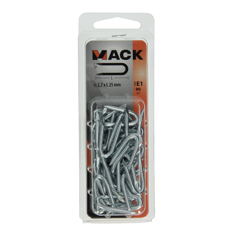 Mack 1017209 - acier de base galvanisé 90 gr 2,7 x 25 mm | 5 pièces