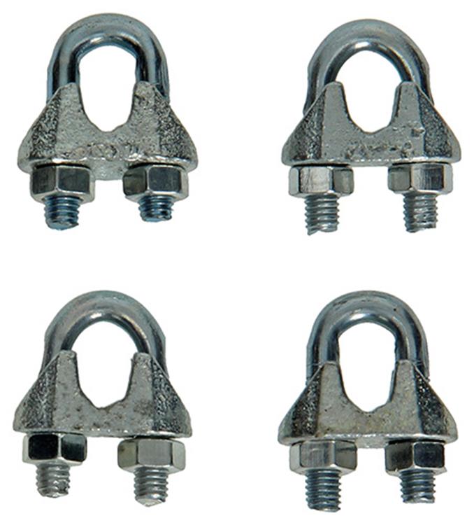 Mack 1008454 - 4 serre-fils en acier 6mm galvanisé | 10 pièces