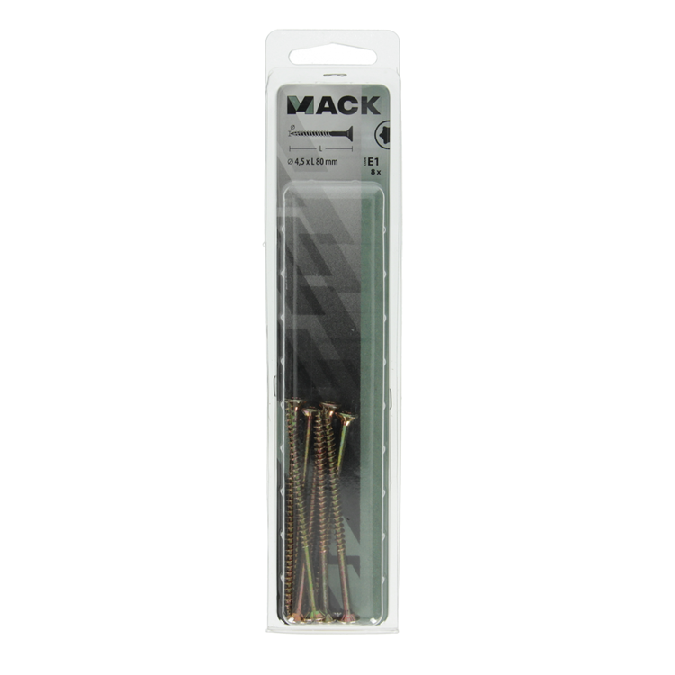 Mack 1017310 - spainplschr.vzkop-auto-assemblage plaqué jaune 8 pièces 4,5 x 80 mm | 5 pièces
