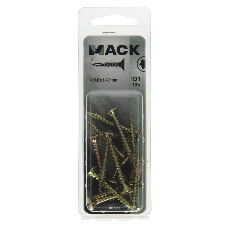 Mack 1017312 - spainplschr.vzkop-auto-assemblage plaqué jaune 12 pièces 5,0 x 40 mm | 10 pièces