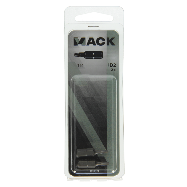 Mack 1017324 - embout à vis Torx acier non traité 2 pcs t 10 | 10 pièces