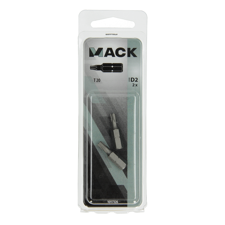 Mack 1017326 - embout à vis Torx acier non traité 2 pcs t 20 | 10 pièces