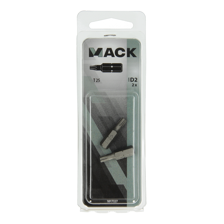 Mack 1017327 - embout à vis Torx acier non traité 2 pcs t 25 | 10 pièces