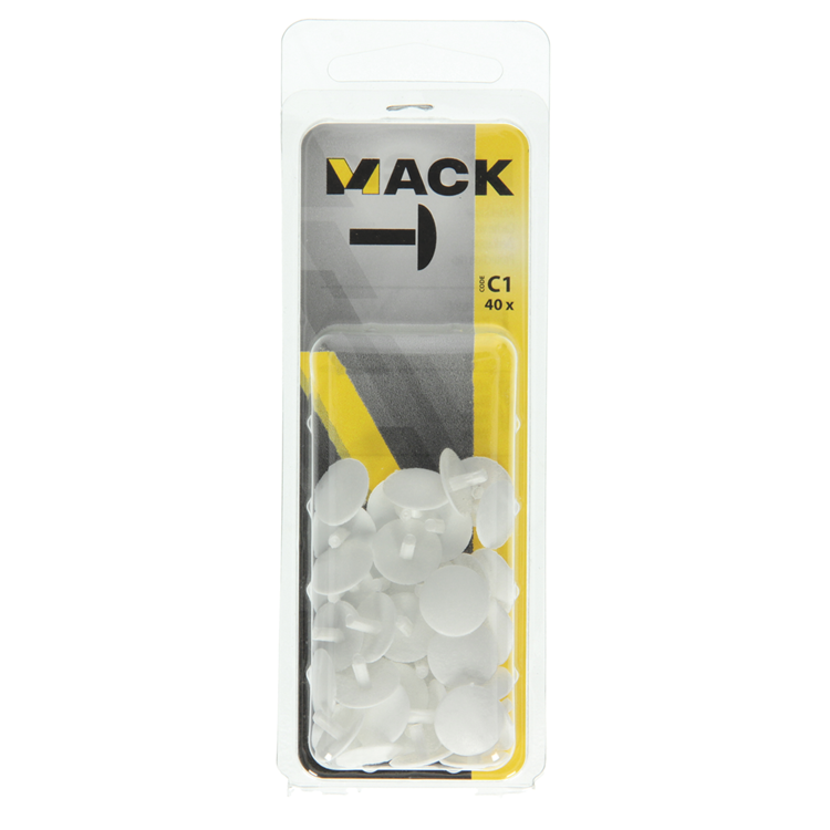 Mack 1017335 - capuchon plastique blanc 40 pcs | 10 pièces