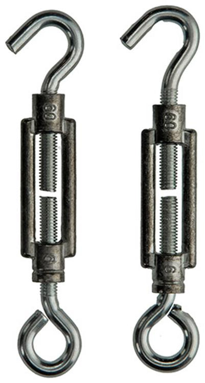 Mack 1008458 - 2 oeillets tendeurs + crochet m6 x 60mm galvanisé | 10 pièces