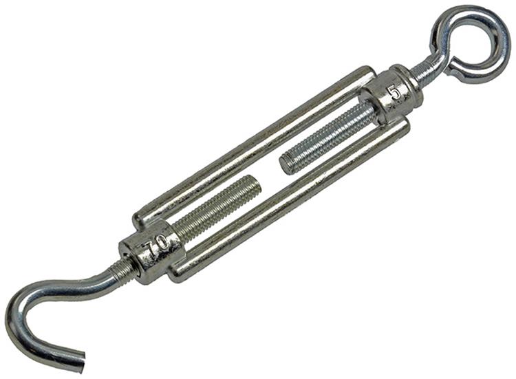Mack 1008459 - 2 oeillets tendeurs + crochet m5 x 70mm galvanisé | 10 pièces
