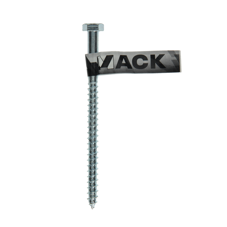 Mack 1017420 - boulon fileté à bois en acier galvanisé 1 pièce 8 x 120 mm | 10 pièces