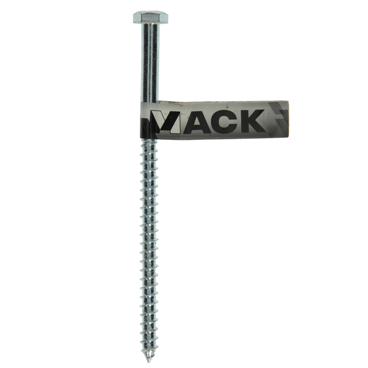 Mack 1017421 - boulon fileté à bois en acier galvanisé 1 pièce 8 x 140 mm | 10 pièces
