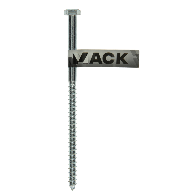 Mack 1017422 - boulon fileté à bois en acier galvanisé 1 pièce 8 x 150 mm | 10 pièces