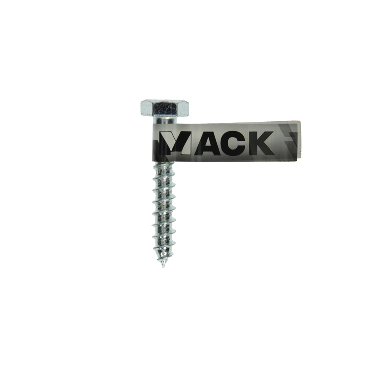 Mack 1017423 - boulon fileté à bois en acier galvanisé 1 pièce 10 x 60 mm | 10 pièces