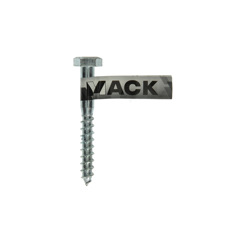Mack 1017425 - boulon fileté à bois en acier galvanisé 1 pièce 10 x 80 mm | 10 pièces