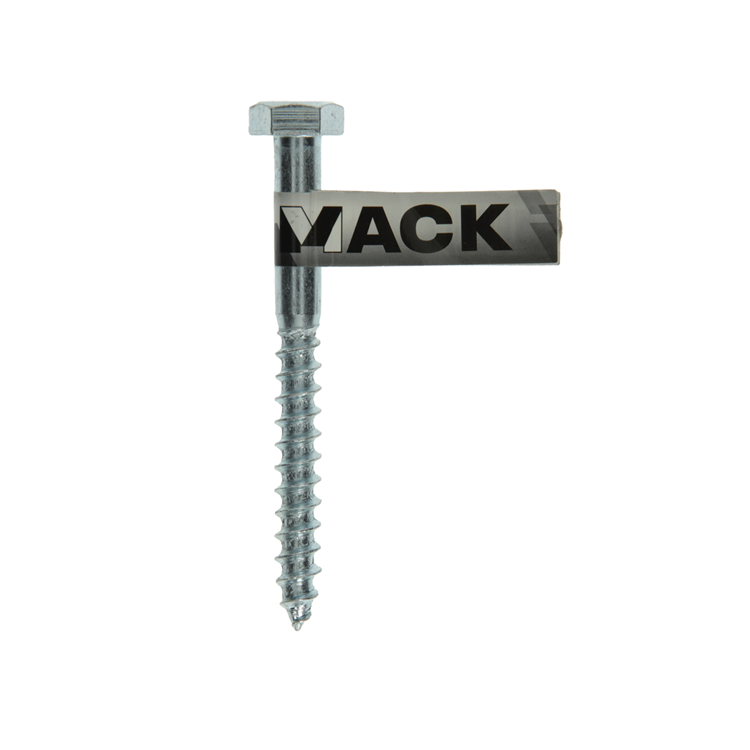 Mack 1017426 - boulon fileté à bois en acier galvanisé 1 pièce 10 x 100 mm | 10 pièces