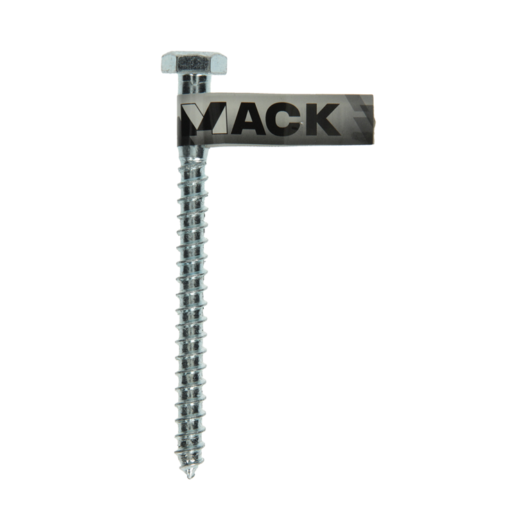 Mack 1017427 - boulon fileté à bois en acier galvanisé 1 pièce 10 x 120 mm | 10 pièces