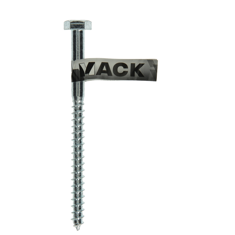 Mack 1017428 - boulon fileté à bois en acier galvanisé 1 pièce 10 x 140 mm | 10 pièces
