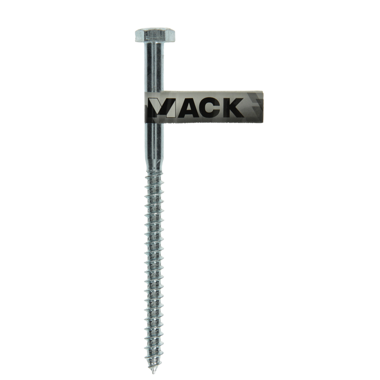 Mack 1017429 - boulon fileté à bois en acier galvanisé 1 pièce 10 x 160 mm | 10 pièces