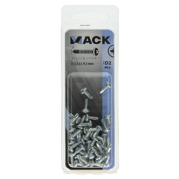 Mack 1017467 - vis autoperceuse cyl. cond. 40 pièces 3,5 x 9,5 mm | 10 pièces