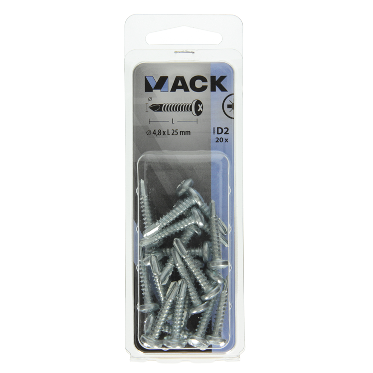 Mack 1017472 - vis autoperceuse cyl. cond. 20 pièces 4,8 x 25 mm | 10 pièces