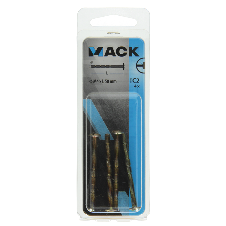 Mack 1017532 - vis à métal sécable galvanisée. 4 pièces m4 x 50 mm | 10 pièces
